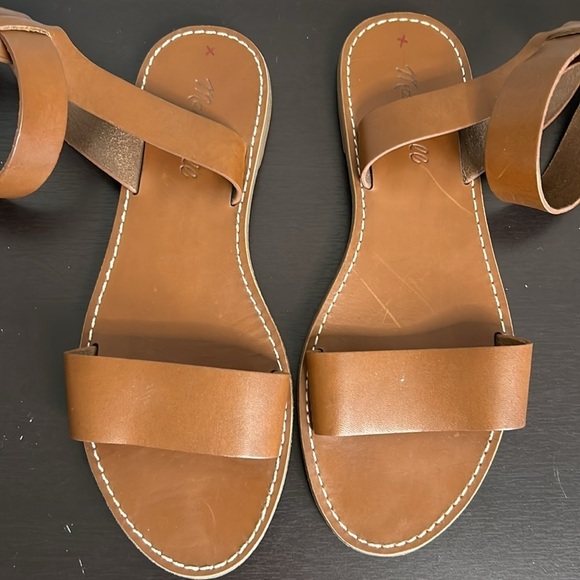 Madewell The Boardwalk Ankle Strap Sandal Leather Brown Shoe Sz 8 - Picture 7 of 11